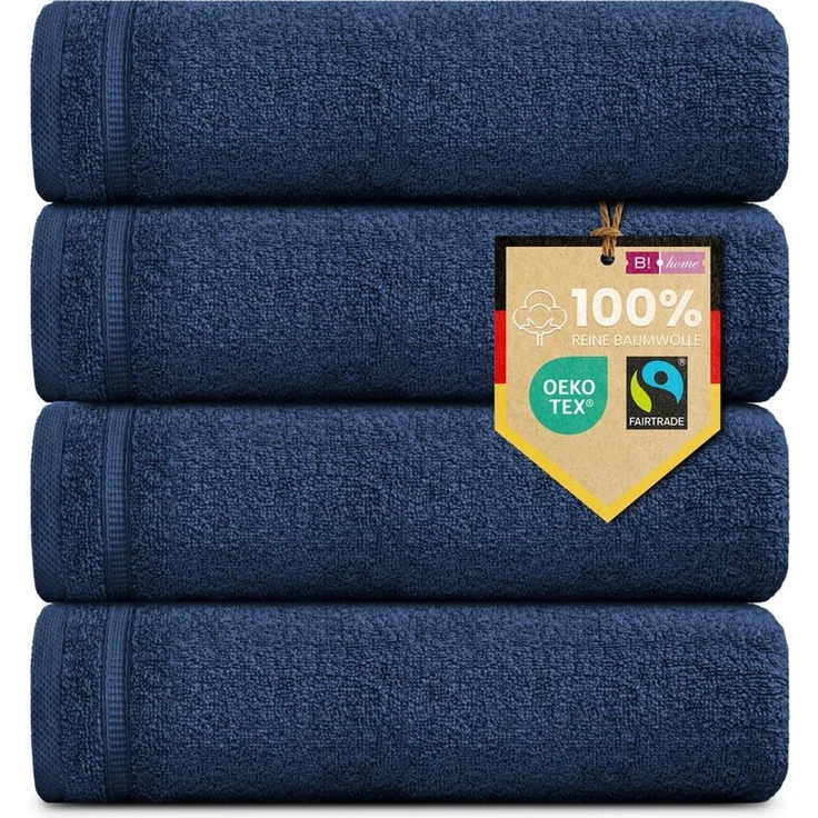 4er Set Gästehandtücher Plain dunkelblau 30x50 - Farbe: Dunkelblau, Größe: 30x50