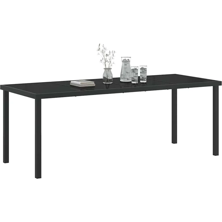 vidaXL Gartentisch Schwarz 200 x 80 x 73 cm Metall 42010315 – Bild 3