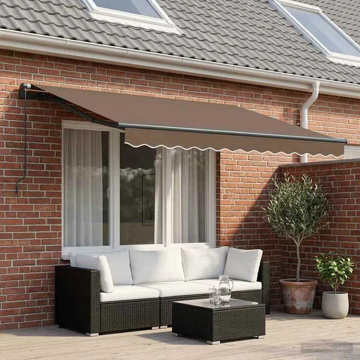 vidaXL Einziehbare Markise Taupe 3,5 x 2 m Stoff 3425753 – Bild 1