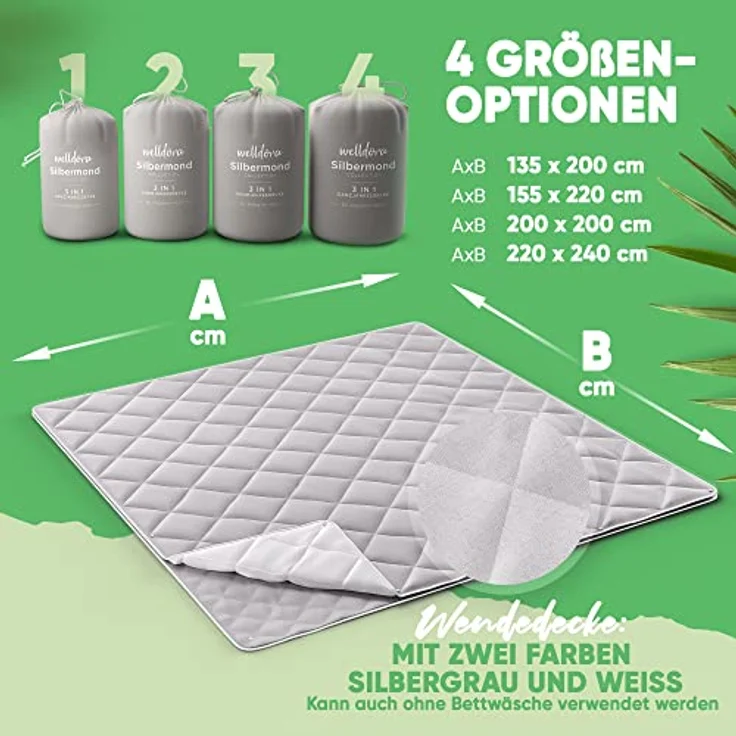 Welldora 4-Jahreszeitenbett, Allergiker Bettdecke Fachärztlich getestet mit Druckknöpfen – Bild 7