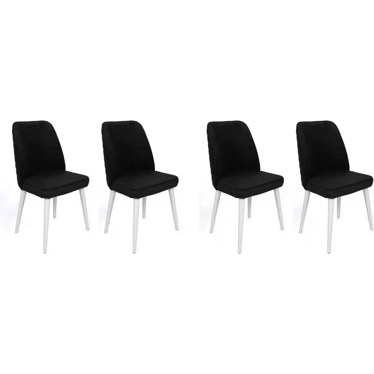 Skye Decor 'Tutku-331 V4' Stuhlset (4-teilig), Schwarz / Weiß, 50 x 90 x 49 cm – Bild 1