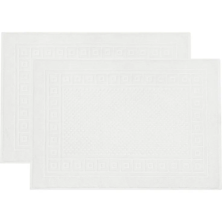 ZOLLNER Badematte, rutschhemmend, fußbodenheizunggeignet, 100% Baumwolle, rechteckig, Badematte, 100% Baumwolle, vom Hotelwäschespezialisten, mit Waffelmuster