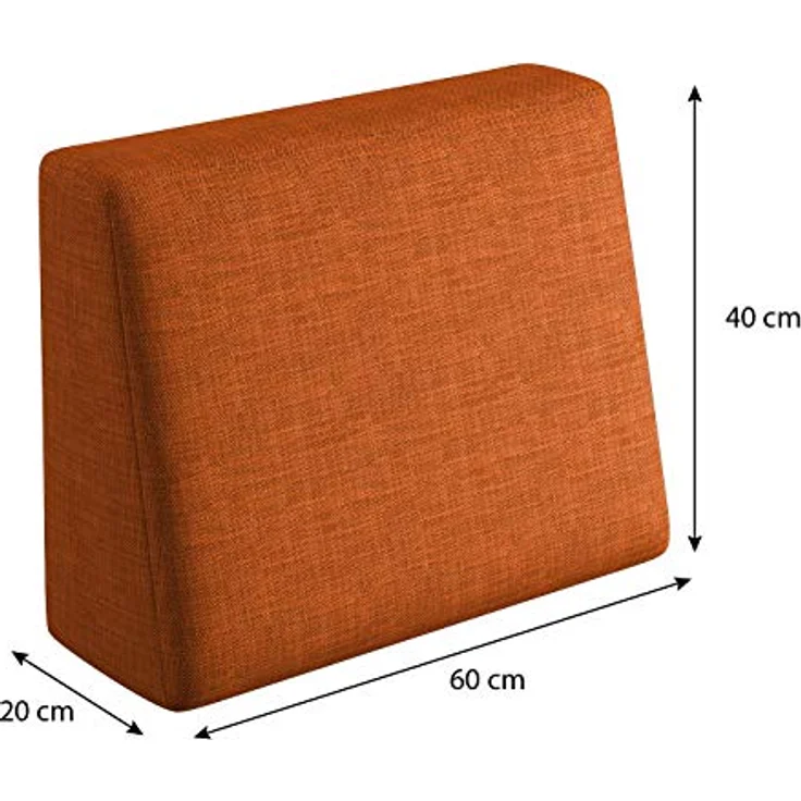 sunnypillow Rückenkissen Palettenkissen mit abnehmbarem Bezug Seitenkissen 60x40x20/10cm, Orange – Bild 3