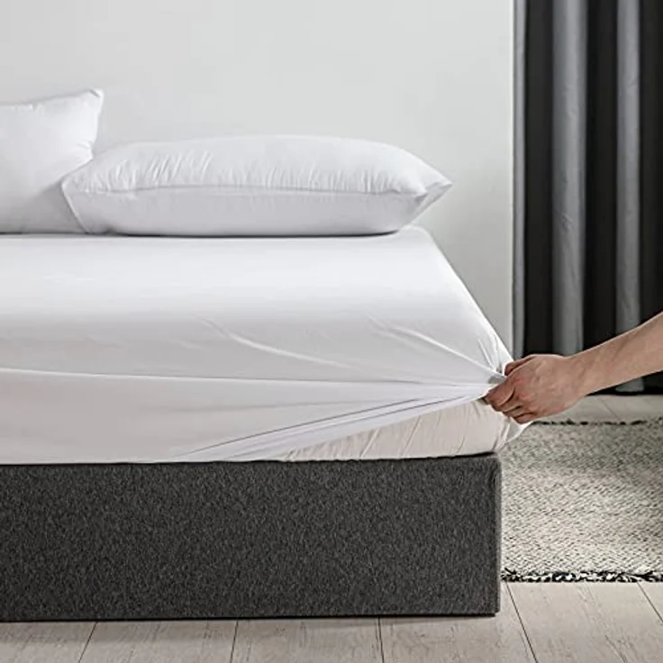 Good Nite Spannbettlaken 160x200 cm Weiß Polyester Bettlaken 30cm Extra Tiefe Taschenlaken Spannbetttuch Weich und atmungsaktiv Maschinenwaschbar – Bild 4