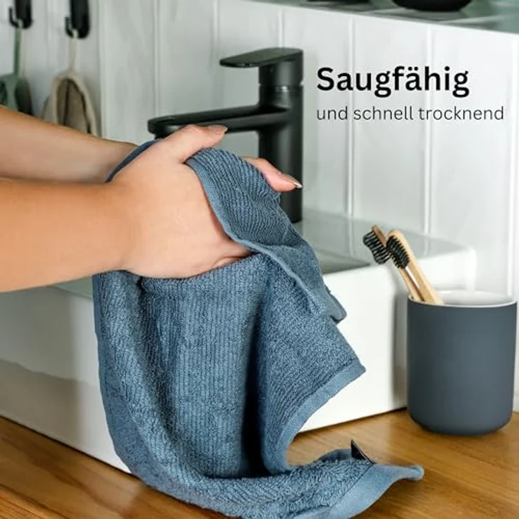 SCHÖNER WOHNEN-Kollektion Handtücher Sense, Frottee (2-St), mit Velourborte, hautschmeichelnde Airtouch Qualität, super weich – Bild 5