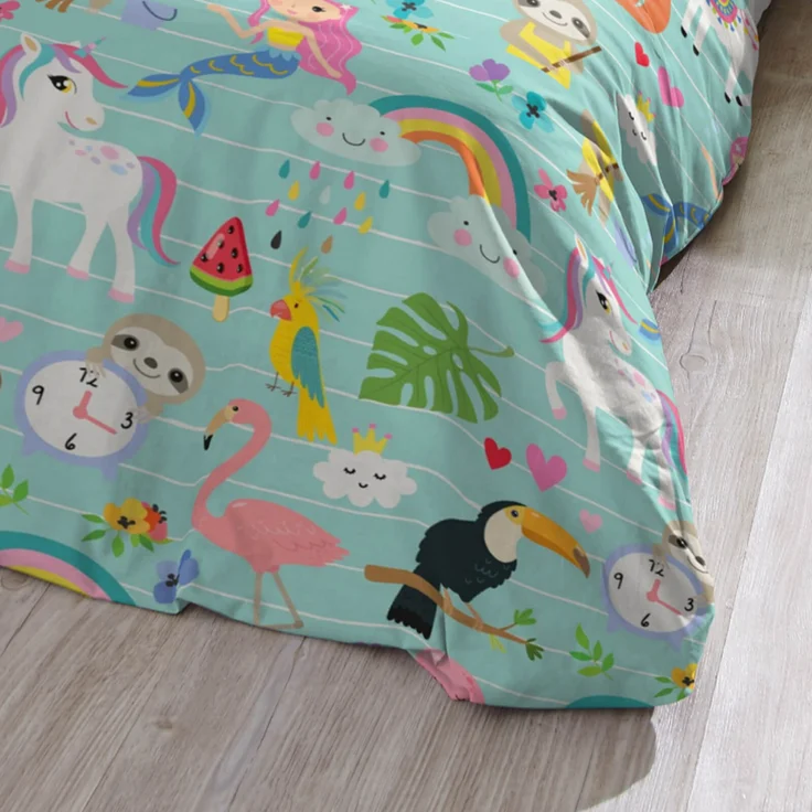 ESPiCO Bettwäsche Trendy Bedding Fantasie Blau 135 x 200 + 80 x 80 cm – Bild 7