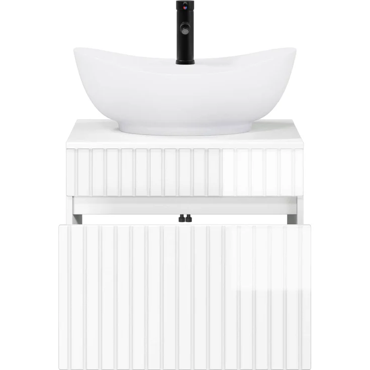 vidaXL Waschbeckenschrank Hochglanz Weiß 59 x 44,5 x 80 cm 3404314 – Bild 3