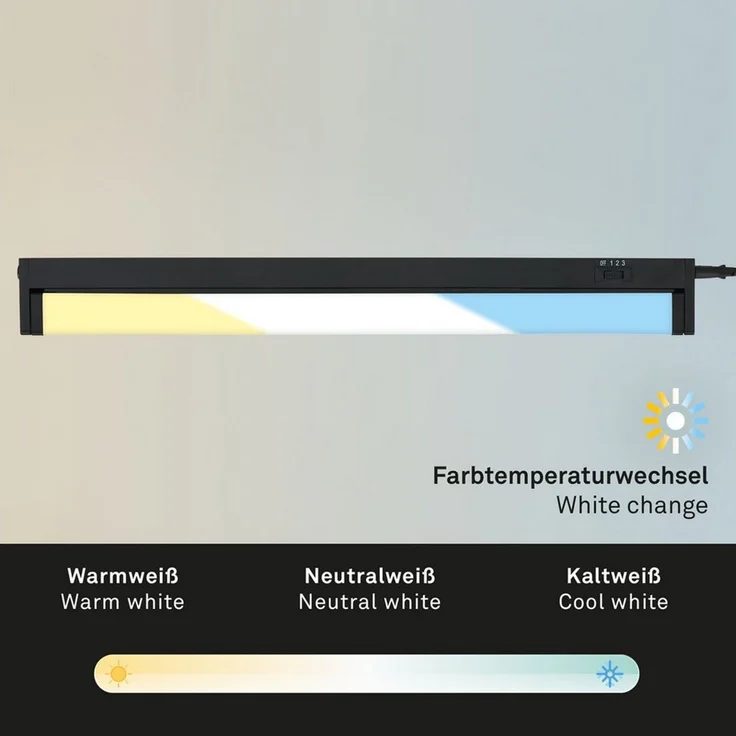 BRILONER Leuchten - LED Unterbaulampe schwenkbar, CCT Unterbauleuchte Küche, Farbtemperatur einstellbar, Schrankleuchte, Schwarz, 54,5 cm, 2224-015 – Bild 3