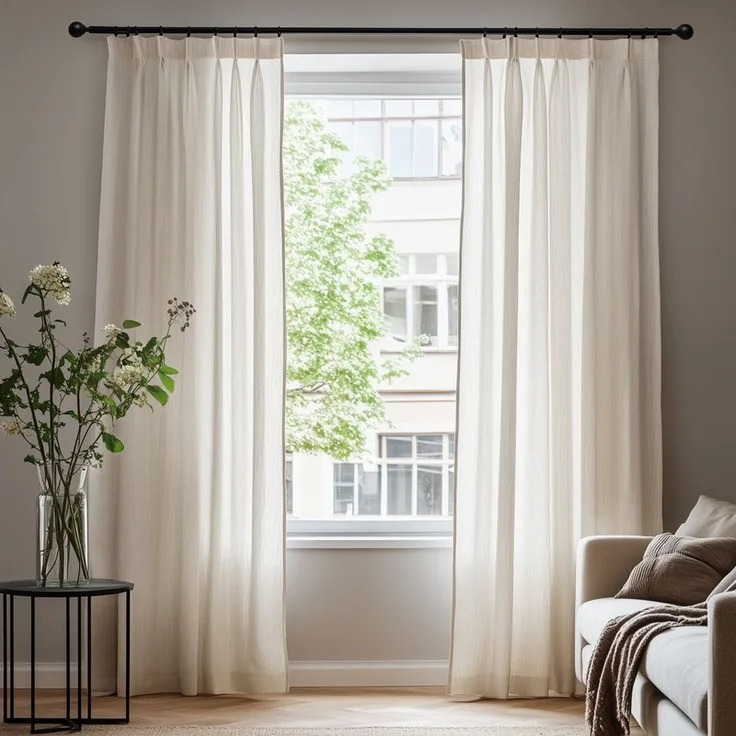 Deconovo Vorhang Halbtransparent Gardinen mit Kräuselband Voile Vorhänge für Wohnzimmer, Lichtfilterung