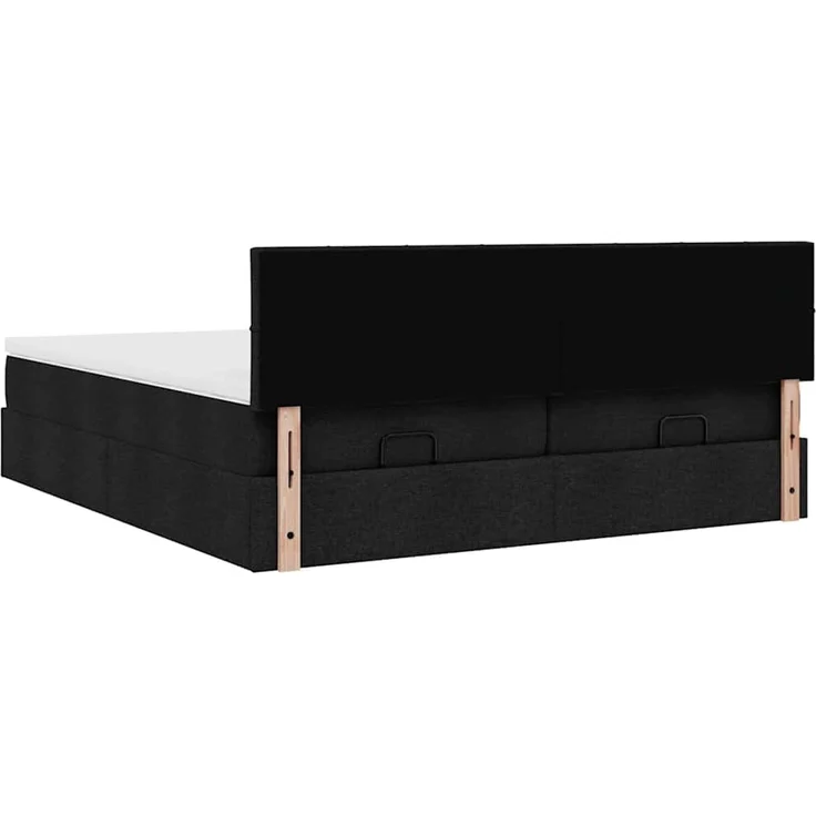 vidaXL Ottoman-Bett mit Matratzen Schwarz 200x200 cm Stoff 3312003 – Bild 8