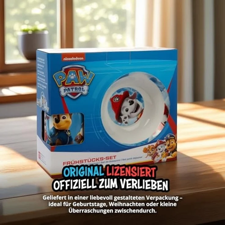 United Labels® Frühstücks-Geschirrset Paw Patrol Frühstücksset für Kinder - Geschirr Set 3-tlg, 1 Personen, Porzellan – Bild 6