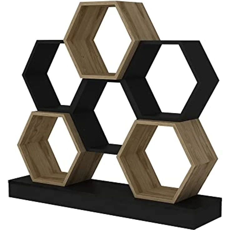 Skye Decor Bücherregal Cicek RTC, Schwarz,Eiche, Bücherregale, 109 x 120 x 29,5 cm – Bild 5