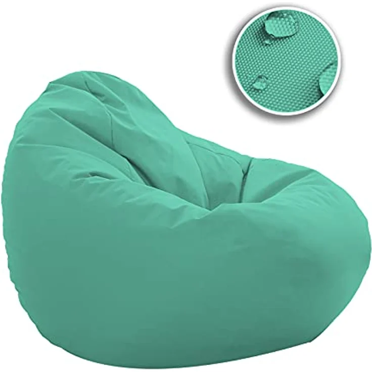 HomeIdeal - Sitzsack XXL Bodenkissen für Erwachsene & Kinder - Geeignet für Gaming oder Entspannen - Indoor wie Outdoor da er Wasserfest ist - mit EPS Perlen, Farbe:Pacificblau, Größe:XXXL – Bild 4