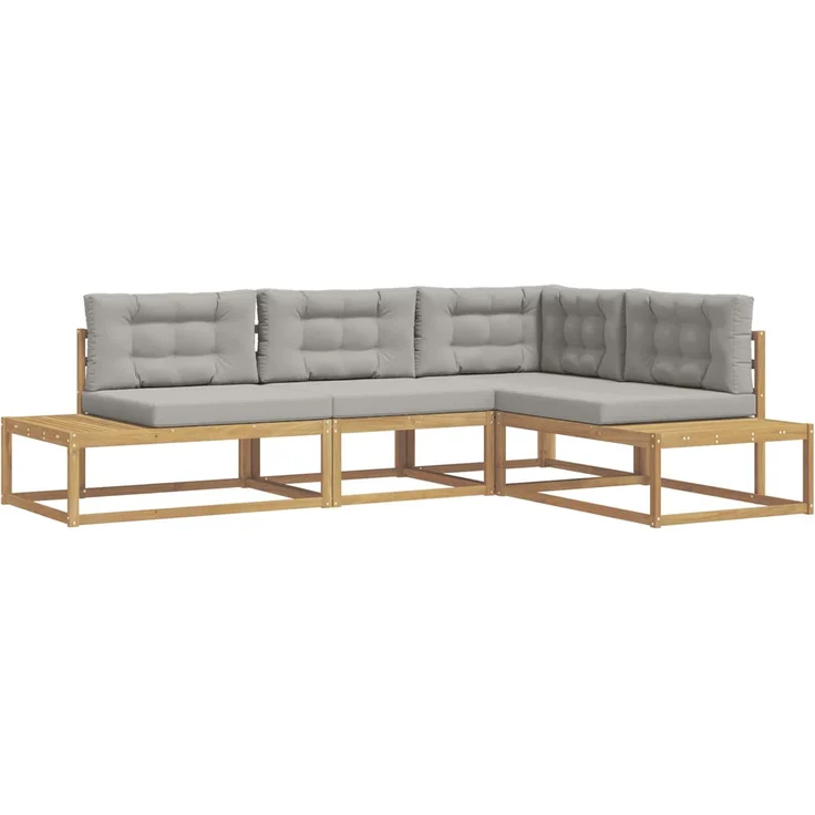 vidaXL Outdoor-Sofagarnitur 4 stk. 4-Sitzer Polyester Weiß 3387000 – Bild 2