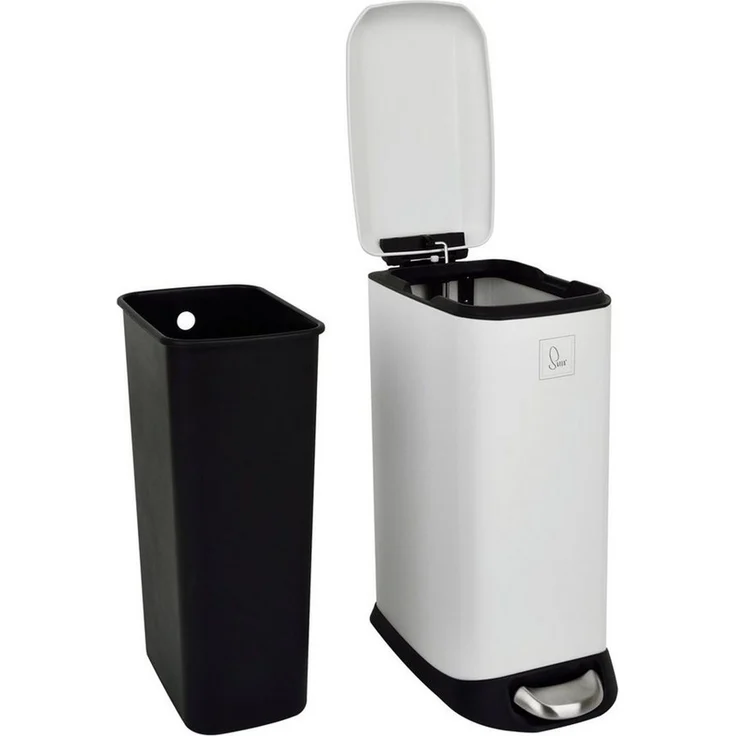 SVITA Mülleimer TS12, Treteimer, 12L, Softclose-Funktion, Stahl pulverbeschichtet, Weiß – Bild 4