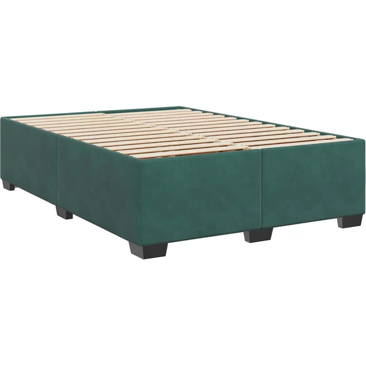 vidaXL Boxspringbett mit Matratze Dunkelgrün 140 x 190 cm Samt 3450707 – Bild 5