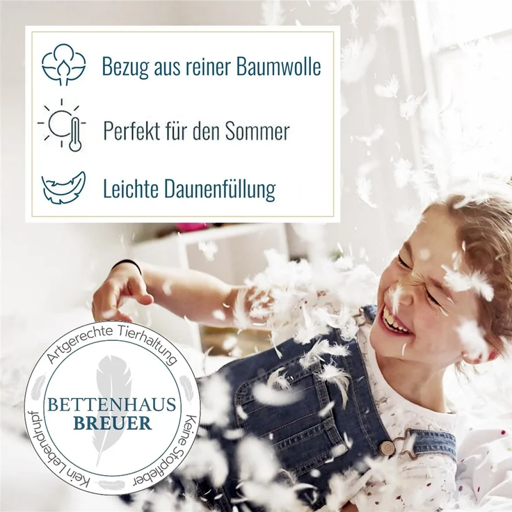 Daunendecke 400g canadische Daunen Sommerdecke 200x200 100% natur – Bild 4