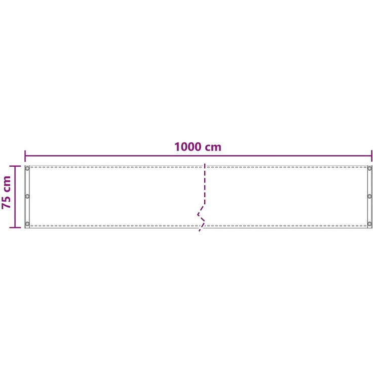 vidaXL Balkonsichtschutz Hellgrau 75 x 1000 cm HDPE und Aluminium 4003250 – Bild 5