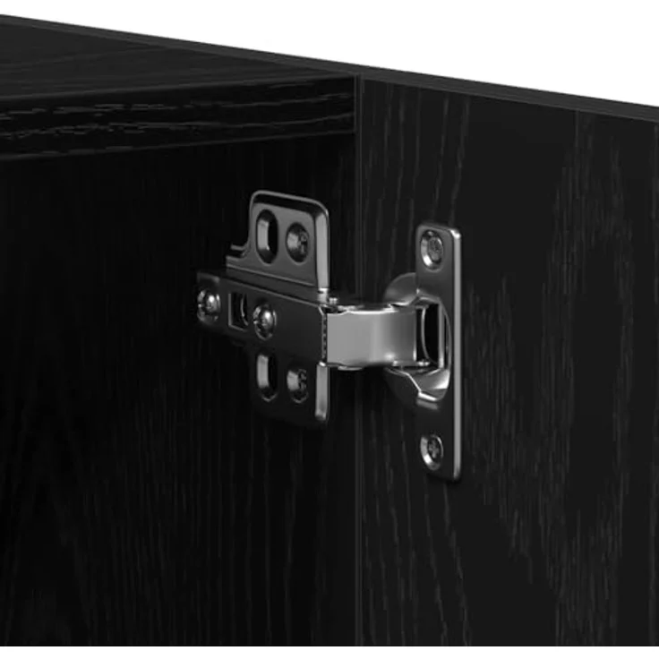 vidaXL Badezimmerschrank mit Tür Schwarz Eichen-Optik 30 x 30 x 130 cm 862532 – Bild 7