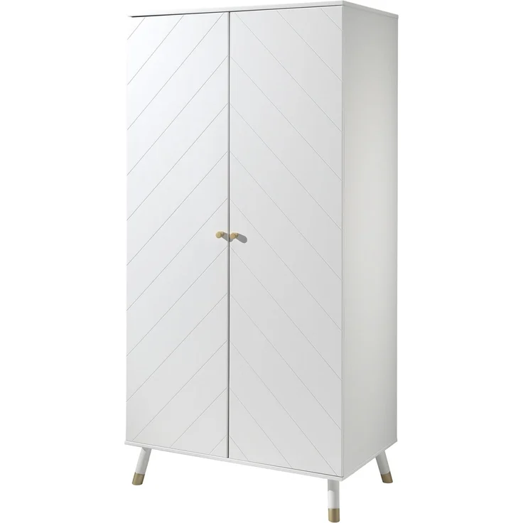 BILLY Babyzimmer-Set, best. aus Kommode, Wickelaufsatz, Babybett 60x120 cm u. Kleiderschrank 2-trg, MDF Satin Weiß lackiert – Bild 5
