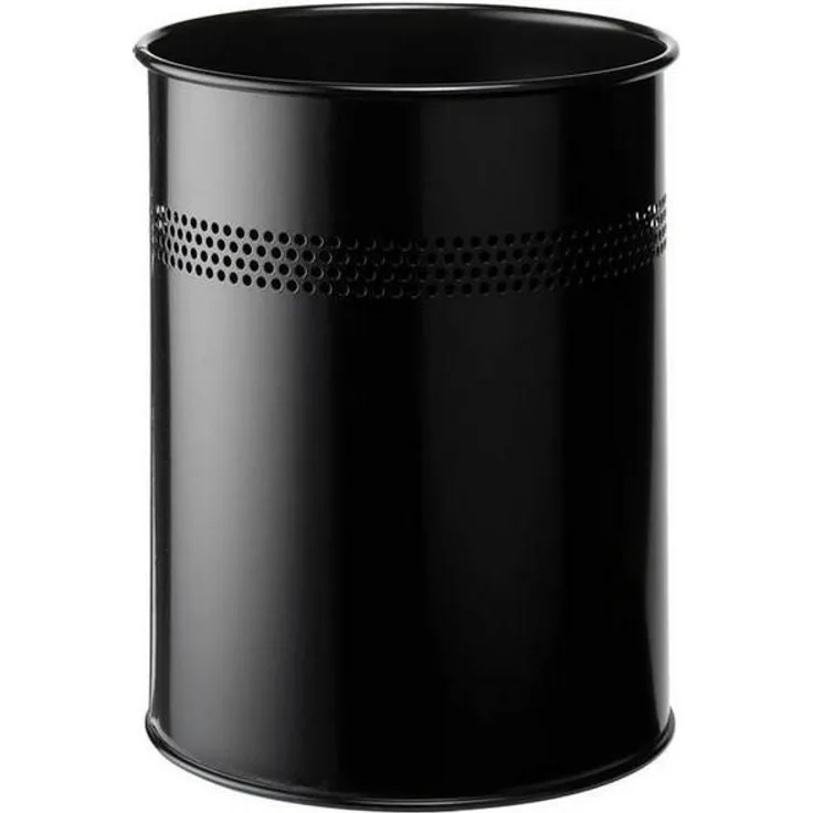 Durable Papierkorb Metall rund 30mm Perforationsring (15 L) schwarz