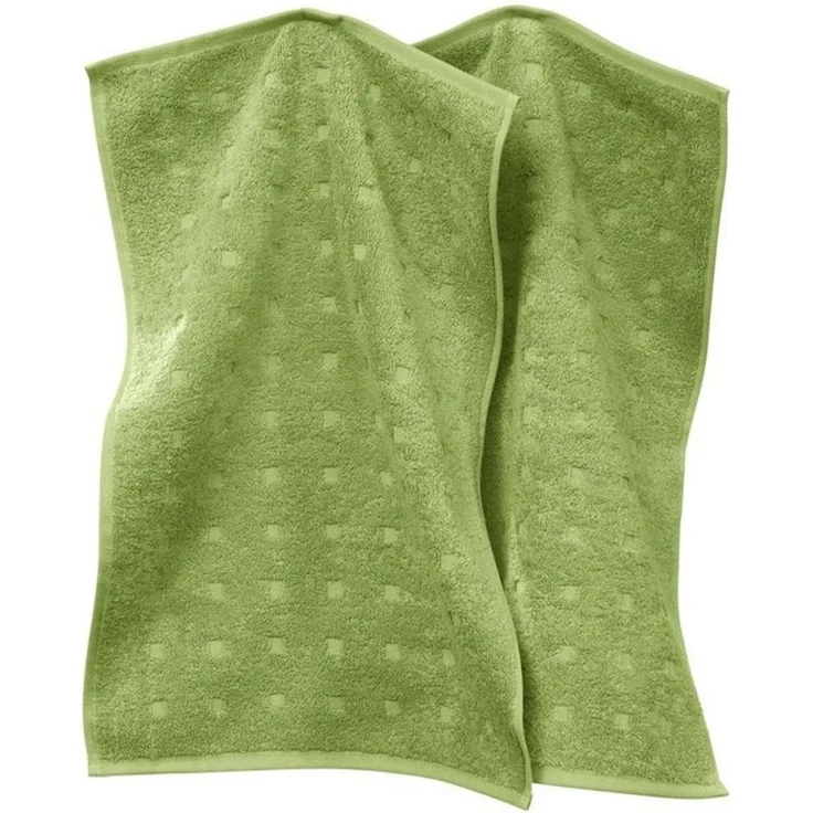 Möve Gästehandtuch Gästetuch 2er-Pack "Quadretti", Frottier (2-St), Walk-Frottier Uni – Bild 3