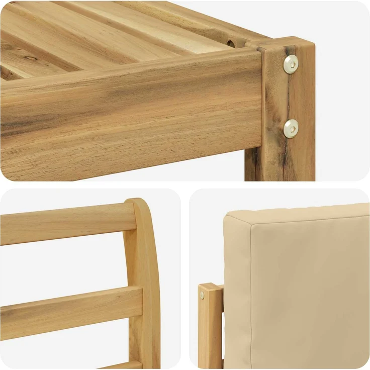 vidaXL Outdoor-Sofagarnitur 6 stk. 6-Sitzer Weiß und Beige Polyester 3392278 – Bild 5