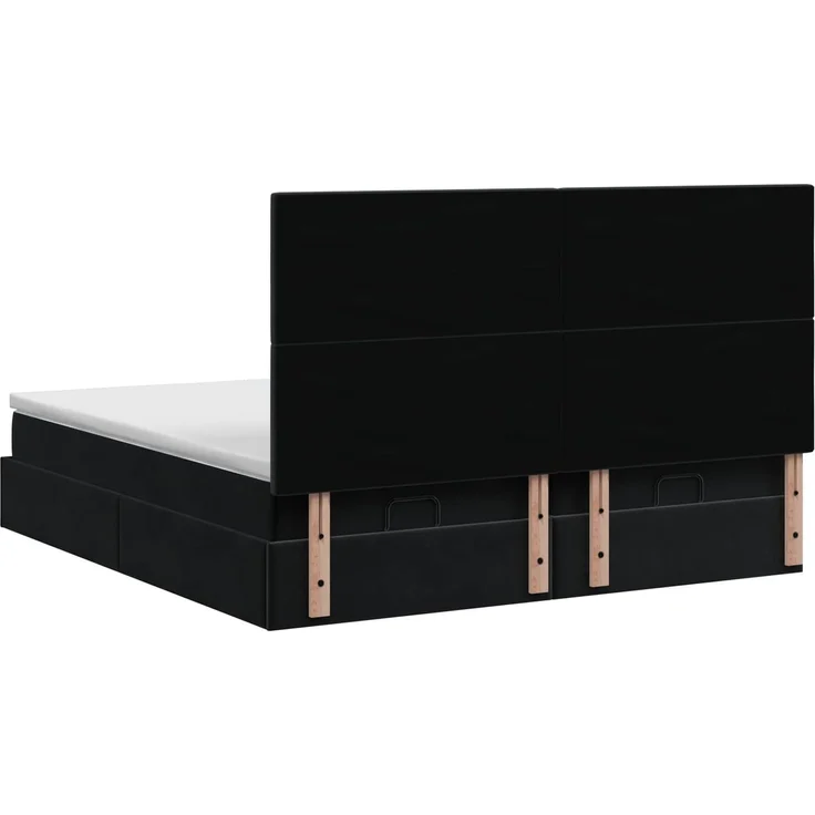 vidaXL Ottoman-Bett mit Matratze und LED Schwarz 180 x 200 cm Samt 3458480 – Bild 10