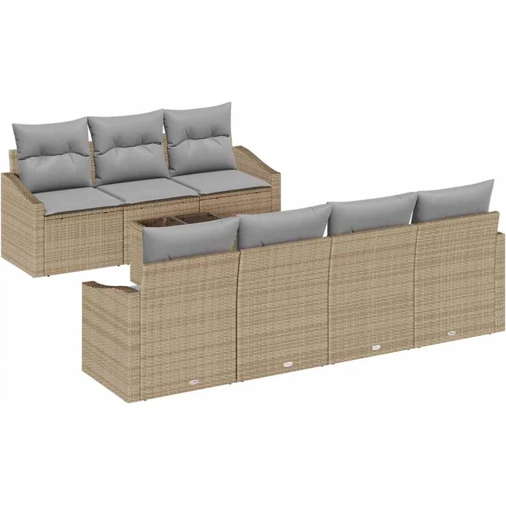 vidaXL Sofa Set 8 stk. Beige und Hellgrau 55 x 55 x 37 cm 3346630 – Bild 2