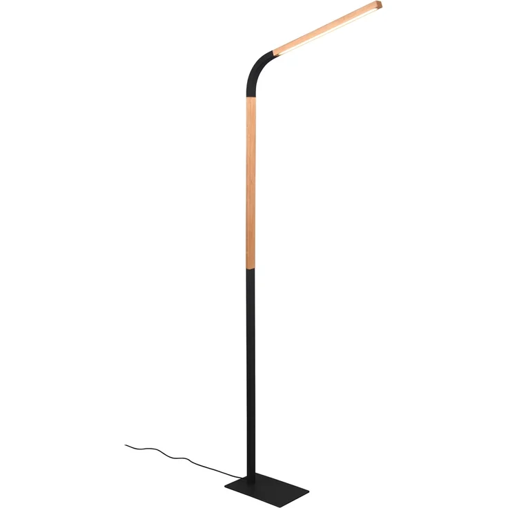 LED Stehleuchte NORRIS Schwarz mit Holzelementen, Höhe 140cm – Bild 2
