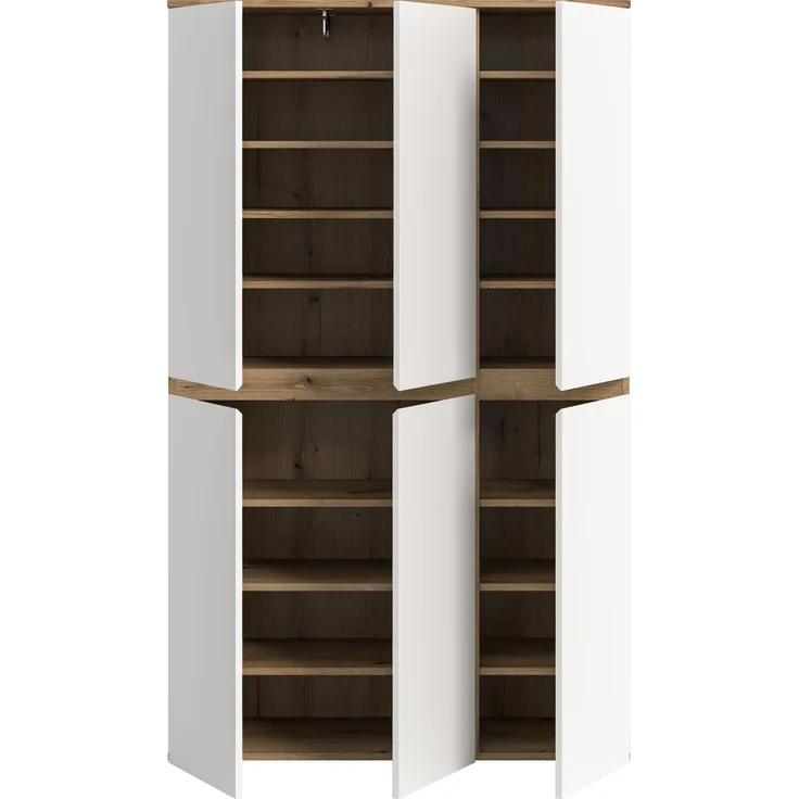 Universalschrank (B/H/T: 105x175x37 cm) in weiß und Evoke Oak Nachbildung – Bild 3