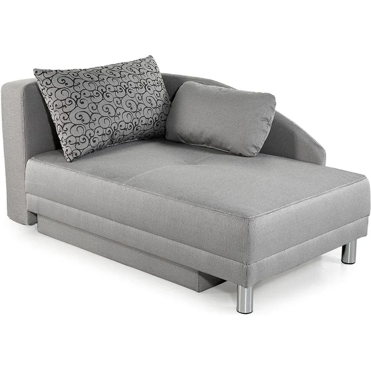 Récamiere-Schlafsofa Federkern Couch Liege Gästebett mit Bettkasten in Hellgrau – Bild 10