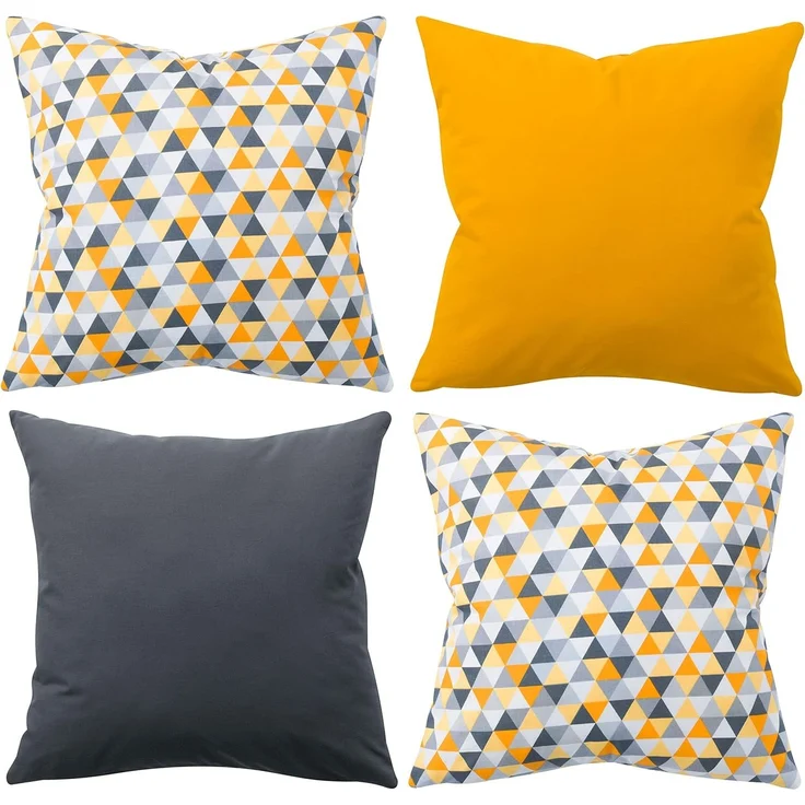 Amilian Dekokissen 4er Set - Dekokissen mit Füllung - 50x50 cm - Deko Kissen – Bild 1