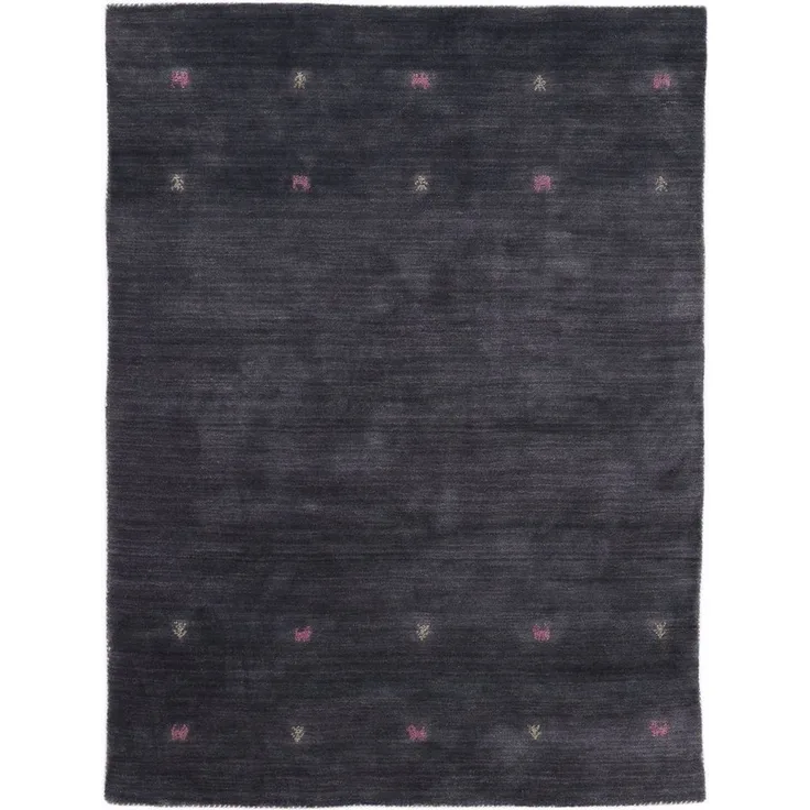 carpetfine 'Gabbeh Uni' Wollteppich, reine Wolle, Grau, 60x90 cm