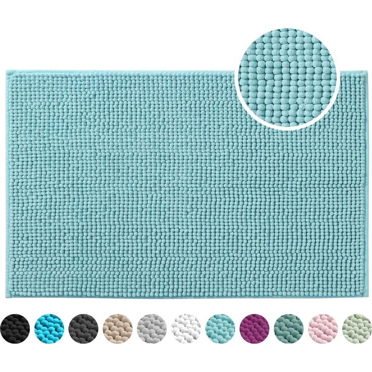OTTO home Badematte Vanessa Chenille, Standard & Premium, 15mm oder 20mm, auch als 2er Set, rutschhemmend beschichtet, schnell trocknend, strapazierfähig, fußbodenheizungsgeeignet, Polyester, rechteckig, 2-tlg. 45 cm x 50 cm, Uni Farben, besonders weic... – Bild 2