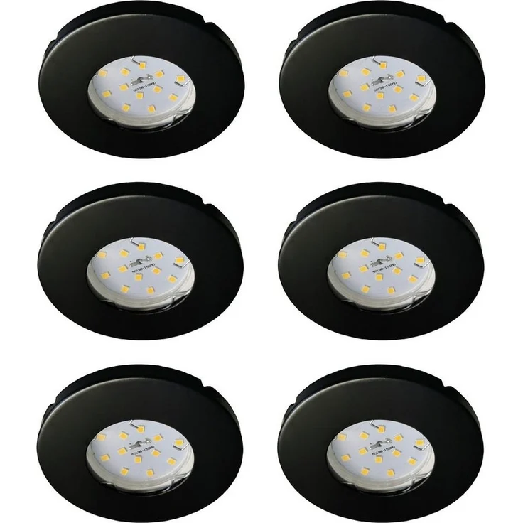 TRANGO LED Einbauleuchte, 6729IP-065AK Einbaustrahler Rund IP44 in Schwarz matt Badleuchte, Bad Einbauleuchte, Deckenspots, Einbauspots, Deckenleuchte inkl. 6x GU10 Lampenfassung für Bad, Sauna, Außen, Feuchtraum – Bild 2