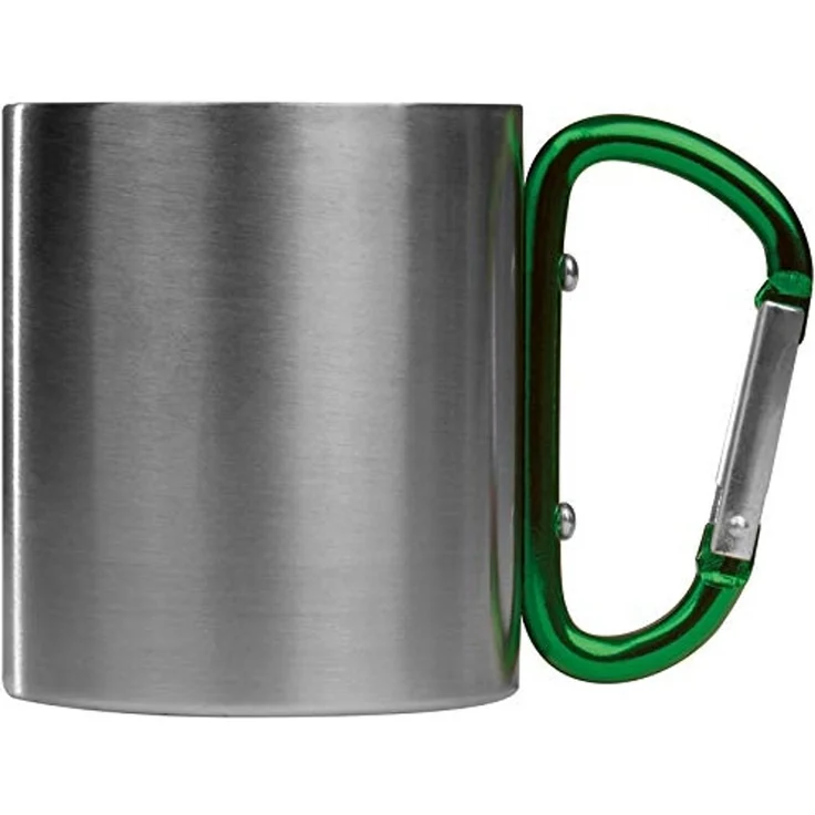 Macma Tasse Doppelwandige Tasse aus Edelstahl mit Karabinerhaken / Farbe: silber-g – Bild 2