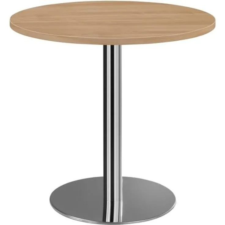 Besprechungstisch STF08 80cm Ø rund Nussbaum Gestellfarbe: Chrom