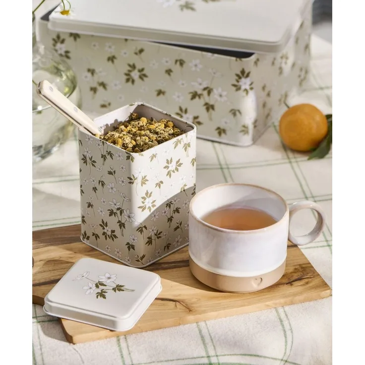 Ib Laursen - Vorratsdose Dose mit Deckel Anemonenmuster H 12,5cm Metall 32986-00