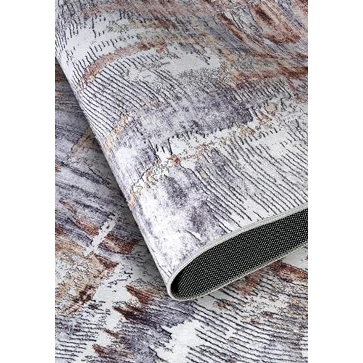 XXXL Flachwebeteppich Imagination, rechteckig 120x160 cm, Gold und Kupfer, Oeko-Tex® Standard 100, stuhlrollengeeignet, pflegeleicht, für Fußbodenheizung geeignet – Bild 6