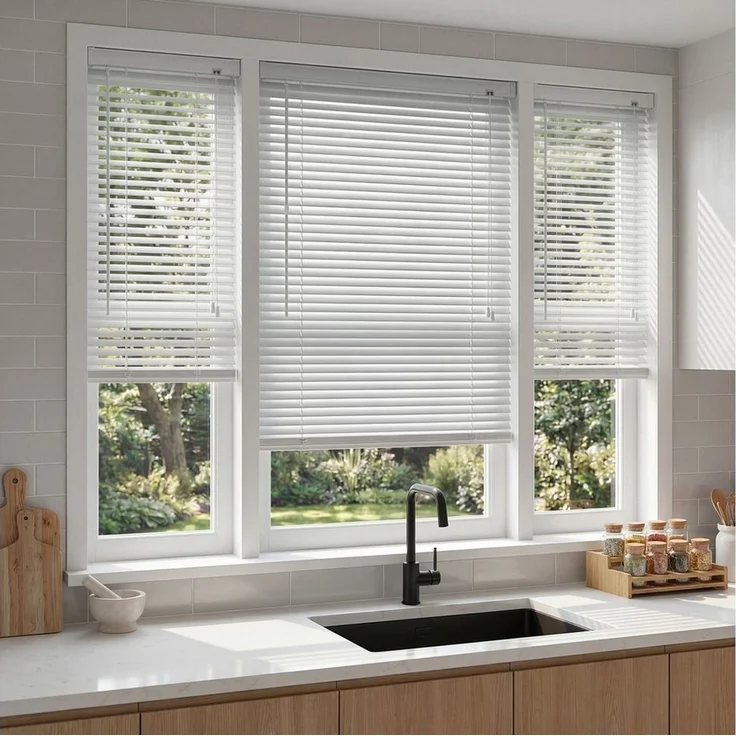 Sekey Jalousie Aluminium-Jalousie Klemmfix ohne Bohren für fenster Sichtschutz, freihängend, 25mm Alu-Lamellen, Klemmfix ohne Bohren, inkl. Zubehör – Bild 2