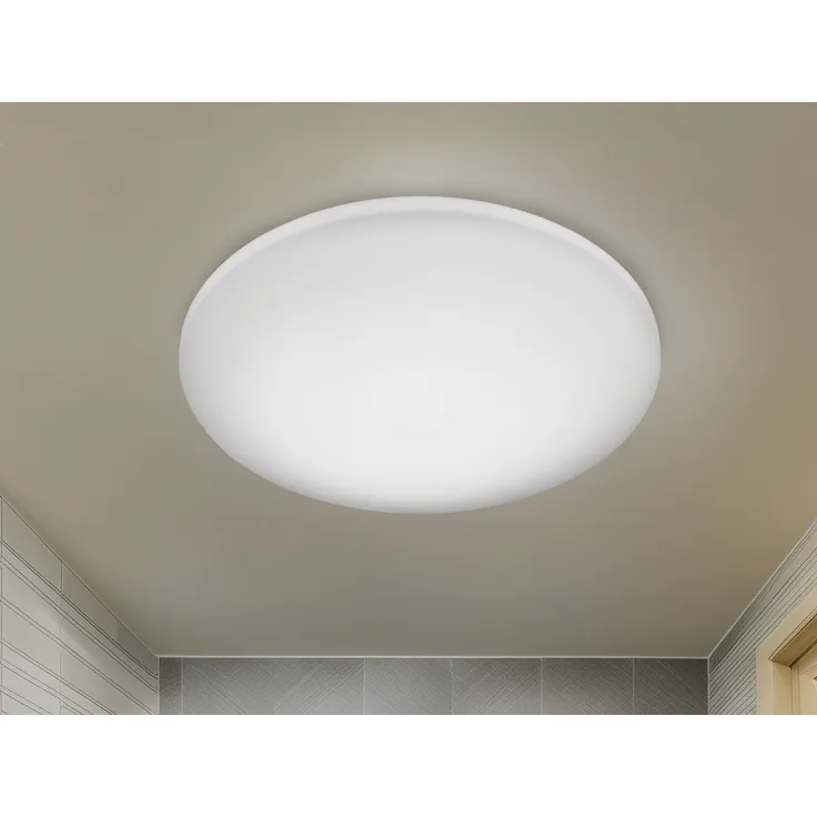 Kleine LED Deckenleuchte SILMA Weiß - Feuchtraumgeeignet Ø 28cm