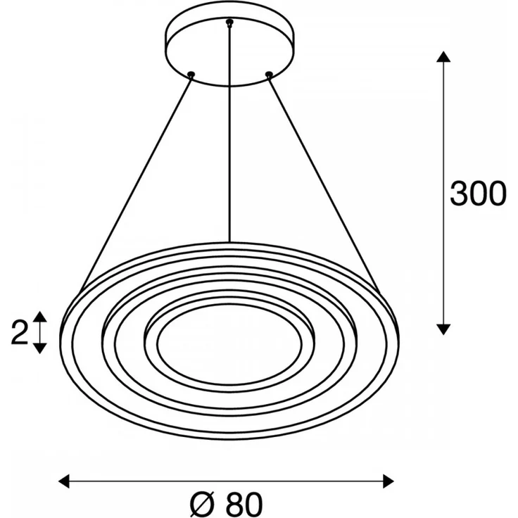 SLV 1007703 ONE FLAT Pendelleuchte triple 80cm 2700K 3000K DALI Touch messing – Bild 8