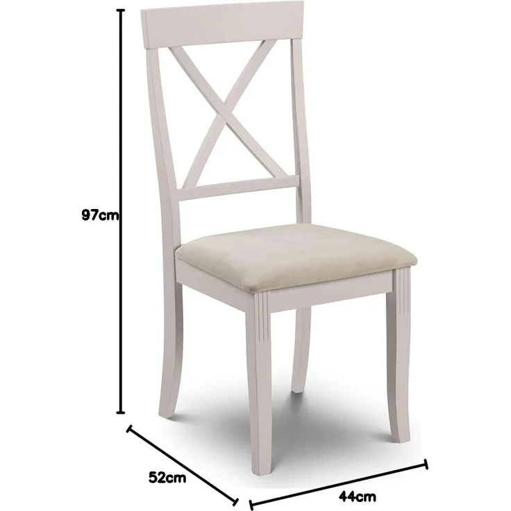 Julian Bowen Set of 2 Davenport Dining Chairs, Oak & Elephant Grey – Bild 2