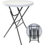 Stehtisch klappbar Ø 80 cm Tischplatte Höhe 110 cm Stahlgestell Partytisch Bistrotisch in weiß