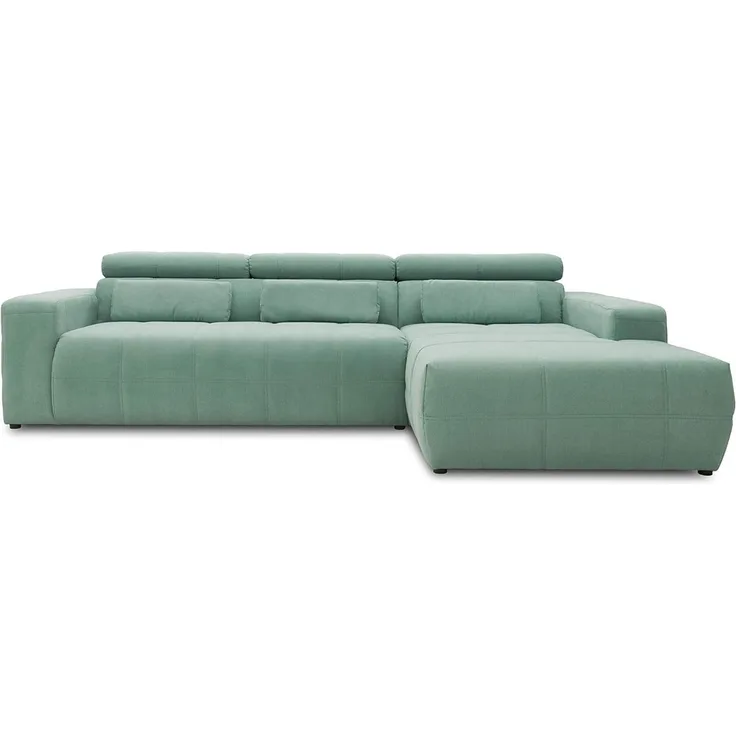 DOMO. collection Brandon Ecksofa, Sofa mit Rückenfunktion in L-Form, Polsterecke, Eckgarnitur, mint, 288 x 228 x 80 cm