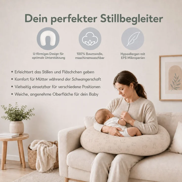 Fillikid Stillkissen Stillkissen EPS Mikroperlen 190 cm Exklusiv – Bild 13