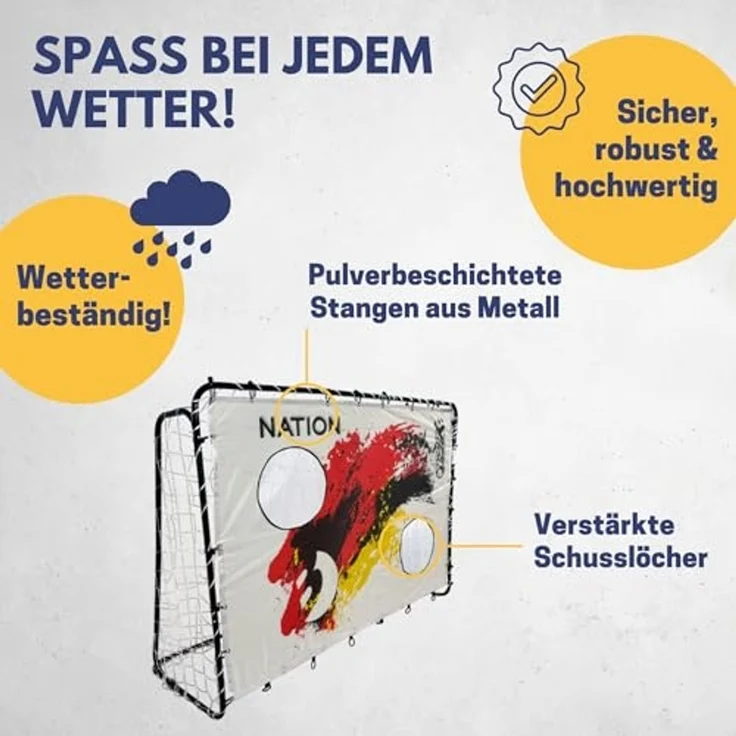 Best Sporting Fußballtor 11066 Torwand "Nation D" mit 2 Schusslöchern 193 x 150 – Bild 5