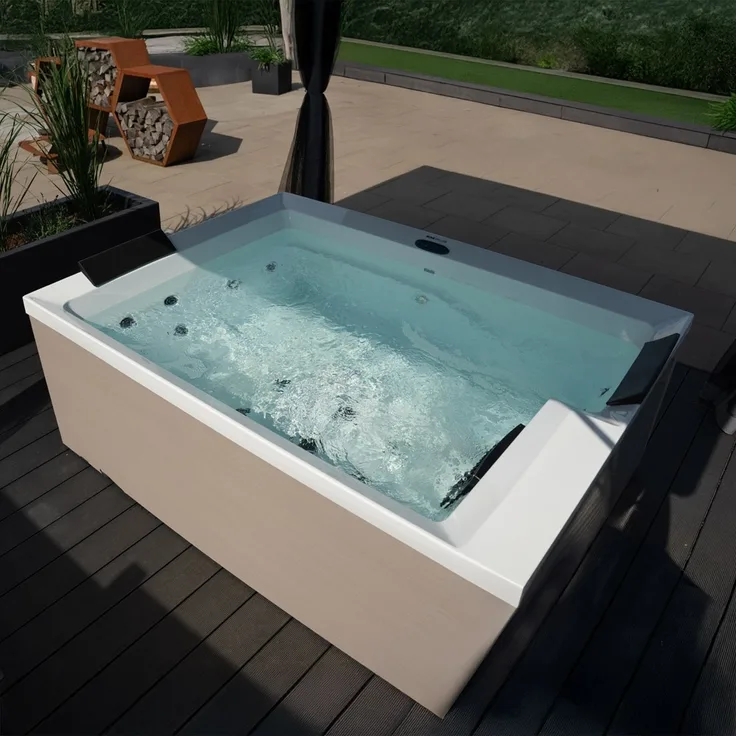 HOME DELUXE Outdoor-Whirlpool 'Nimbus Deluxe Pure', 190 x 140 cm, für 2 Personen