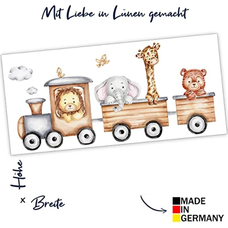 WANDKIND Wandtattoo Noah's Zug V314 Eisenbahn mit Tiere aus Afrika, Rückstandes abziehbar – Bild 3